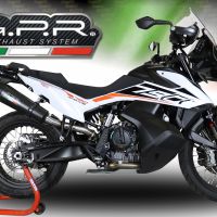 Exhaust compatible with Ktm 790 Adventure 2018-2020, GP Evo4 Black Titanium, Slip-on exhaust including removable db killer and link pipe 