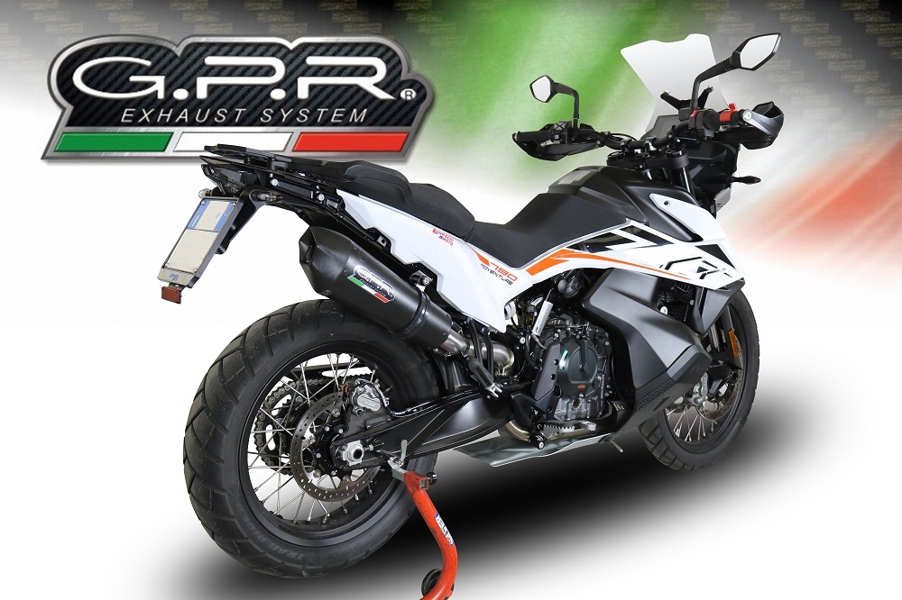 Exhaust compatible with Ktm 790 Adventure 2018-2020, GP Evo4 Black Titanium, Slip-on exhaust including removable db killer and link pipe 
