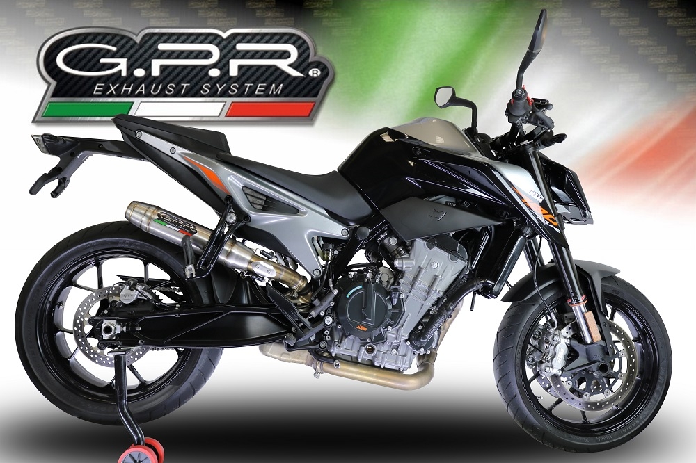 Exhaust compatible with Ktm 790 Duke 2021-2024, Deeptone Inox, Slip-on exhaust including link pipe 