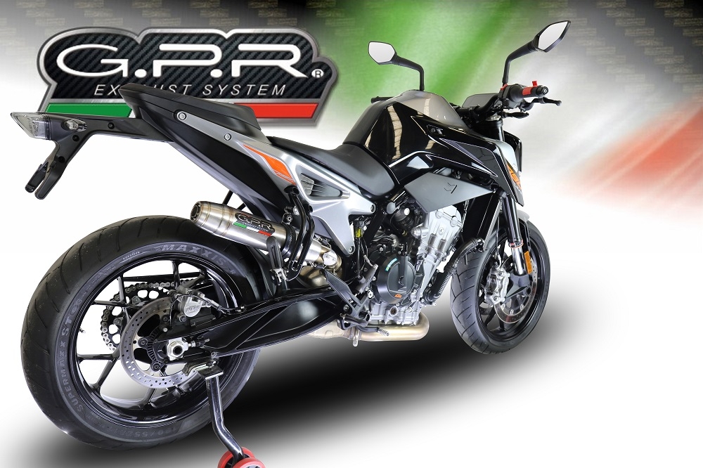 Exhaust compatible with Ktm 790 Duke 2021-2024, Deeptone Inox, Slip-on exhaust including link pipe 