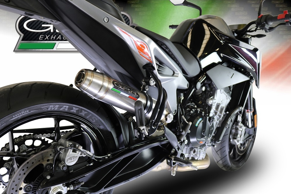 Exhaust compatible with Ktm 790 Duke 2021-2024, Deeptone Inox, Slip-on exhaust including link pipe 