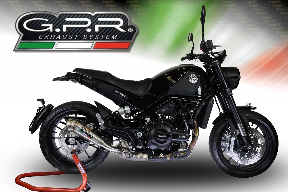 Exhaust compatible with Benelli Leoncino 500 Trail 2017-2024, Powercone Evo, Slip-on exhaust including removable db killer and link pipe 