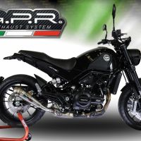 Exhaust compatible with Benelli Leoncino 500 Trail 2017-2024, Powercone Evo, Slip-on exhaust including removable db killer and link pipe 
