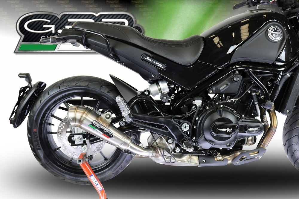 Exhaust compatible with Benelli Leoncino 500 Trail 2017-2024, Powercone Evo, Slip-on exhaust including removable db killer and link pipe 