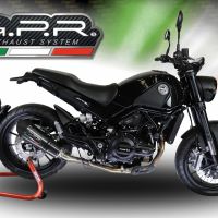 Exhaust compatible with Benelli Leoncino 500 2017-2024, GP Evo4 Poppy, Slip-on exhaust including removable db killer and link pipe 