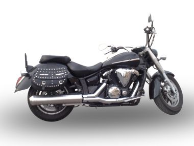 GPR escape compatible con  Yamaha Xvs 1300 Midnight Star  2006-2014, Inox Oval Bomb, Escape legal, homologado, silenciador con db killer desmontable y tubo de conexión específico 