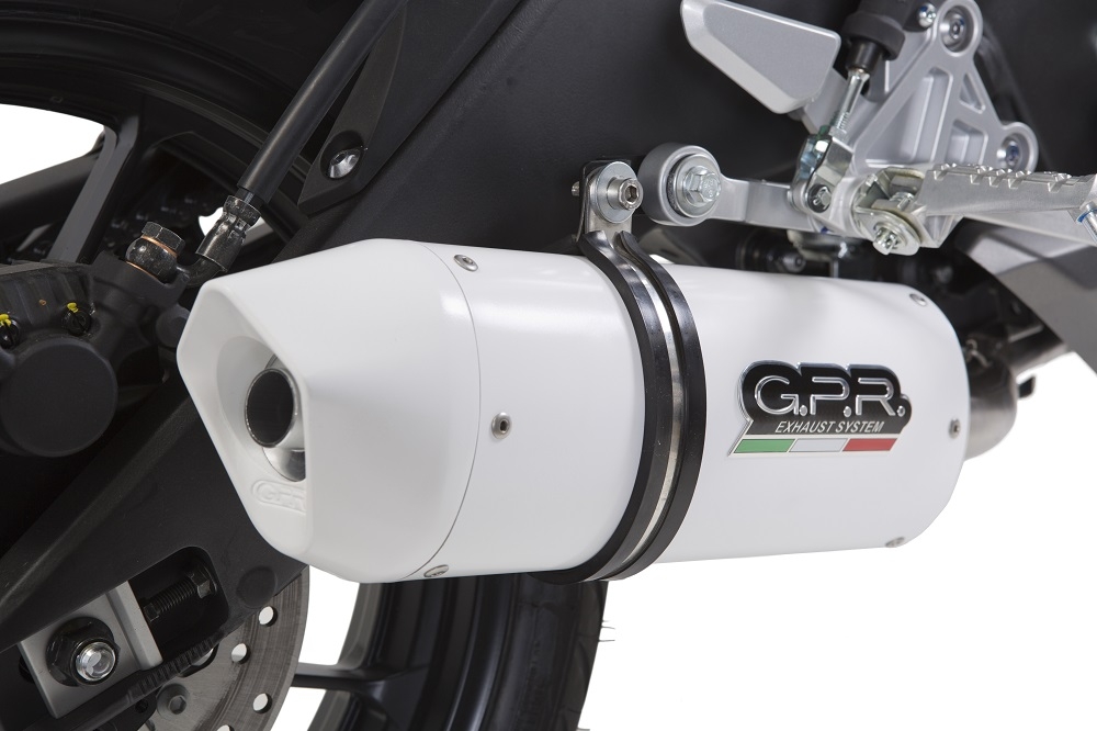 Exhaust compatible with Yamaha Mt 125 2014-2016, Albus Ceramic, Slip-on exhaust including removable db killer and link pipe, EPA-compliant 