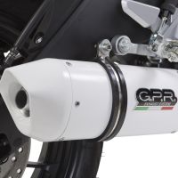 Exhaust compatible with Yamaha Mt 125 2014-2016, Albus Ceramic, Slip-on exhaust including removable db killer and link pipe, EPA-compliant 