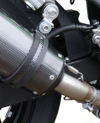 Exhaust compatible with Kawasaki Ninja 300R 2012-2017, Furore Nero, Slip-on exhaust including removable db killer and link pipe, EPA-compliant 