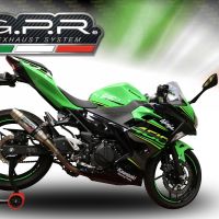 Exhaust compatible with Kawasaki Ninja 500 2023-2025, Deeptone Inox, Slip-on exhaust including removable db killer and link pipe 