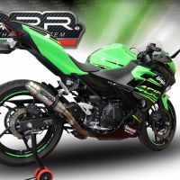 Exhaust compatible with Kawasaki Ninja 500 2023-2025, Deeptone Inox, Slip-on exhaust including removable db killer and link pipe 