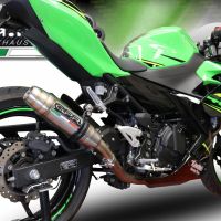 Exhaust compatible with Kawasaki Ninja 500 2023-2025, Deeptone Inox, Slip-on exhaust including removable db killer and link pipe 
