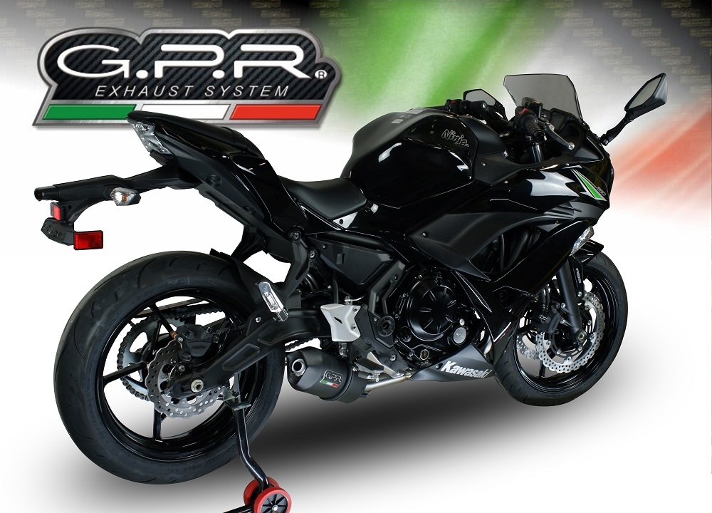 Exhaust compatible with Kawasaki Ninja 650 2021-2022, Furore Nero, Full system exhaust, including removable db killer 