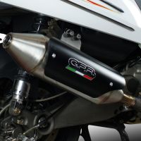 GPR escape compatible con  Kymco Myroad 700 2012-2016, Power Bomb, Escape legal, homologado, silenciador con db killer desmontable y tubo de conexión específico 