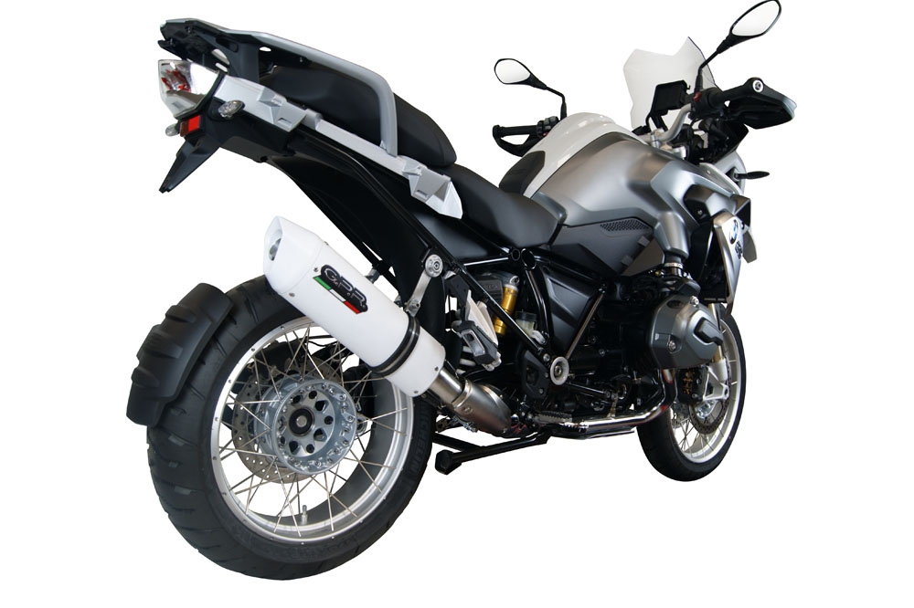Exhaust compatible with Bmw R1200GS - Adventure 2014-2016, Albus Ceramic, Slip-on exhaust including removable db killer and link pipe 