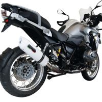 Exhaust compatible with Bmw R1200GS - Adventure 2014-2016, Albus Ceramic, Slip-on exhaust including removable db killer and link pipe 