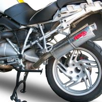 Exhaust compatible with Bmw R1200GS - Adventure 2004-2009, Trioval, Slip-on exhaust including removable db killer and link pipe, EPA-compliant 