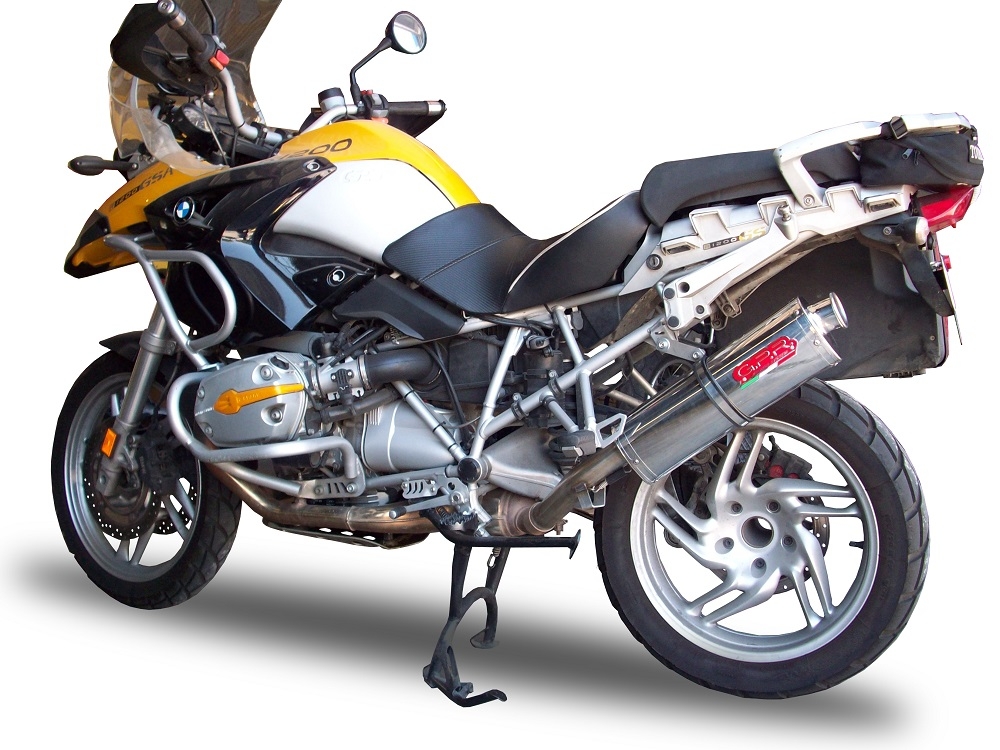 Exhaust compatible with Bmw R1200GS - Adventure 2004-2009, Trioval, Slip-on exhaust including removable db killer and link pipe, EPA-compliant 