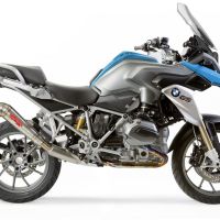 Exhaust compatible with Bmw R1200GS - Adventure 2013-2016, Powercone Evo, Slip-on exhaust including removable db killer and link pipe 