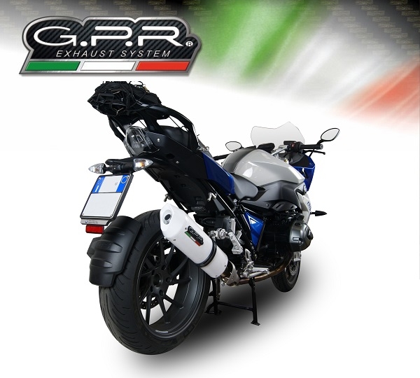 Exhaust compatible with Bmw R1200RS LC 2015-2016, Albus Ceramic, Slip-on exhaust including removable db killer and link pipe, EPA-compliant 