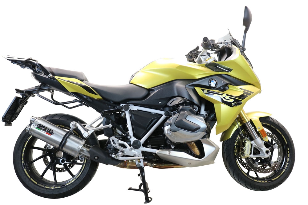Exhaust compatible with Bmw R1250R R1250RS 2021-2024, Dual Inox, Slip-on exhaust including removable db killer and link pipe 