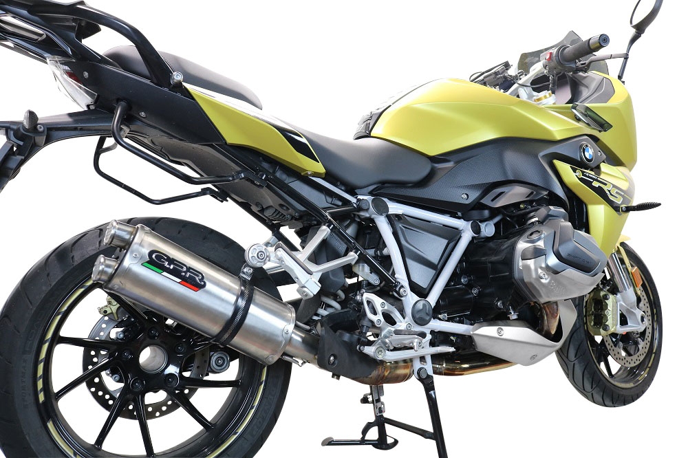 Exhaust compatible with Bmw R1250R R1250RS 2021-2024, Dual Inox, Slip-on exhaust including removable db killer and link pipe 