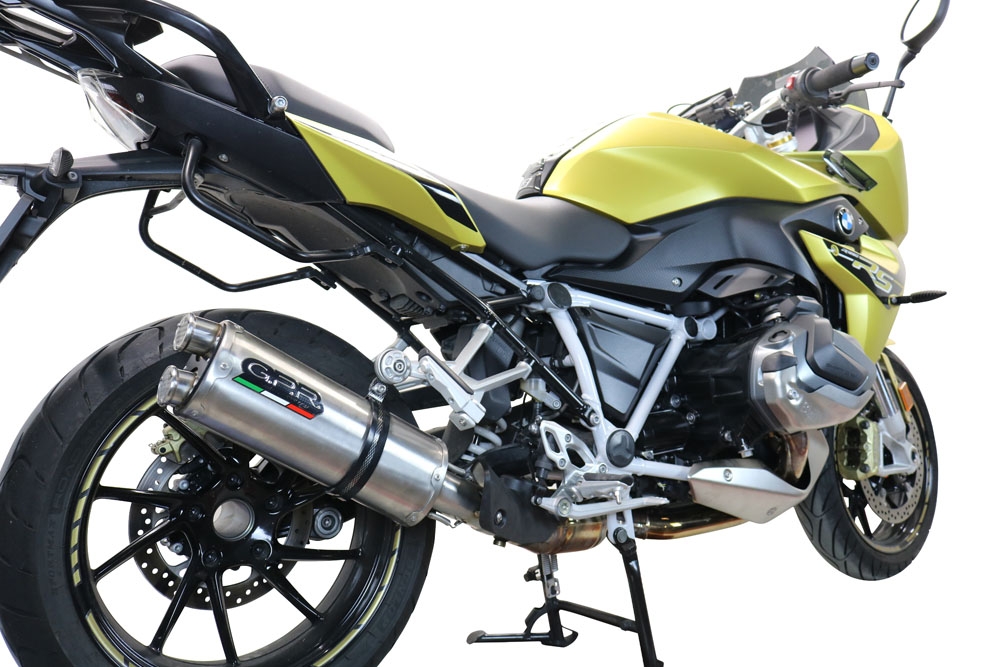 Exhaust compatible with Bmw R1250R R1250RS 2021-2024, Dual Inox, Slip-on exhaust including removable db killer and link pipe 