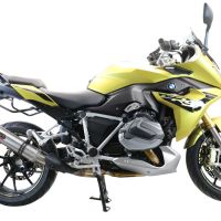 Exhaust compatible with Bmw R1250R R1250RS 2021-2024, M3 Titanium Natural, Slip-on exhaust including removable db killer and link pipe 