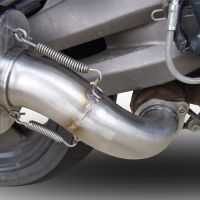 Exhaust compatible with Aprilia Caponord 1200 2013-2016, Hyper Sonic Inox, Homologated legal slip-on exhaust including removable db killer and link pipe 