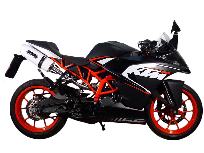 Exhaust compatible with Ktm RC 125 2014-2016, Albus Ceramic, Slip-on exhaust including removable db killer and link pipe, not EPA-compliant 