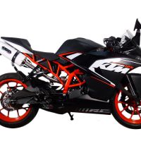 Exhaust compatible with Ktm RC 125 2014-2016, Albus Ceramic, Slip-on exhaust including removable db killer and link pipe, not EPA-compliant 