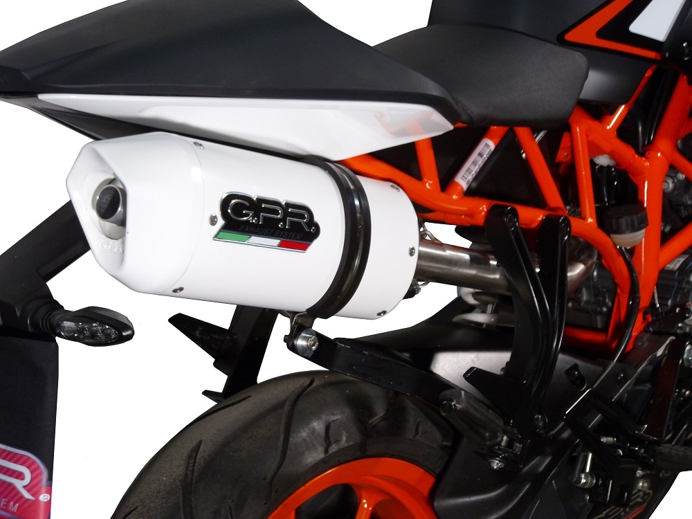 Exhaust compatible with Ktm RC 125 2014-2016, Albus Ceramic, Slip-on exhaust including removable db killer and link pipe, not EPA-compliant 