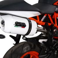 Exhaust compatible with Ktm RC 125 2014-2016, Albus Ceramic, Slip-on exhaust including removable db killer and link pipe, not EPA-compliant 