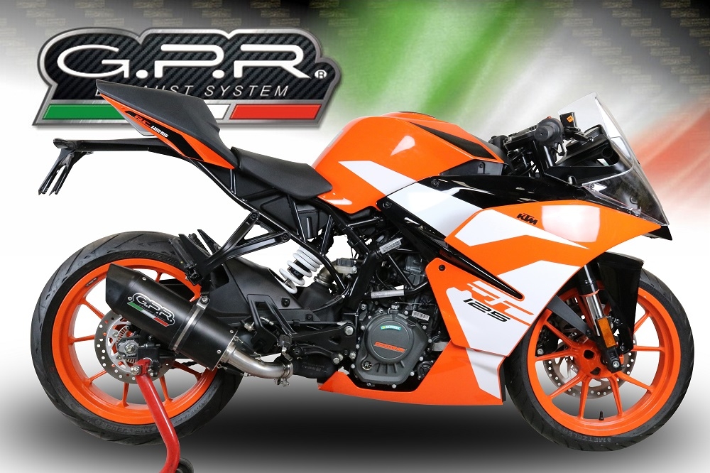 Exhaust compatible with Ktm RC 390 2017-2020, Furore Evo4 Nero, Slip-on exhaust including removable db killer and link pipe 