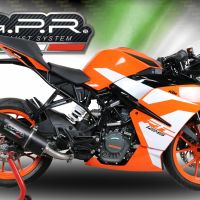 Exhaust compatible with Ktm RC 390 2017-2020, Furore Evo4 Nero, Slip-on exhaust including removable db killer and link pipe 