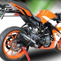 Exhaust compatible with Ktm RC 390 2017-2020, Furore Evo4 Nero, Slip-on exhaust including removable db killer and link pipe 