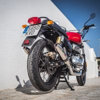 Exhaust compatible with Royal Enfield Interceptor 650 2021-2025, Deeptone Inox, Dual slip-on exhausts including removable db killers and link pipes 
