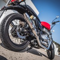 Exhaust compatible with Royal Enfield Interceptor 650 2021-2025, Deeptone Inox, Dual slip-on exhausts including removable db killers and link pipes 