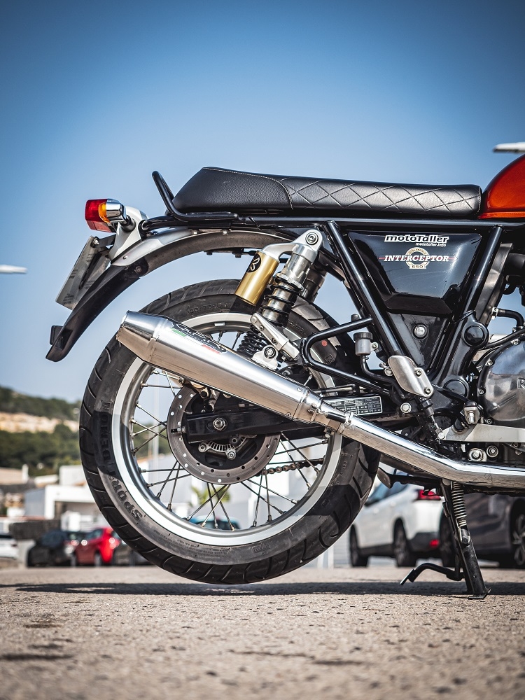 Exhaust compatible with Royal Enfield Interceptor 650 2019-2020, Ultracone, Dual slip-on exhausts including removable db killers and link pipes 