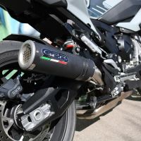 Exhaust compatible with Bmw S1000XR 2020-2025, M3 Black Titanium, Slip-on exhaust including removable db killer and link pipe 