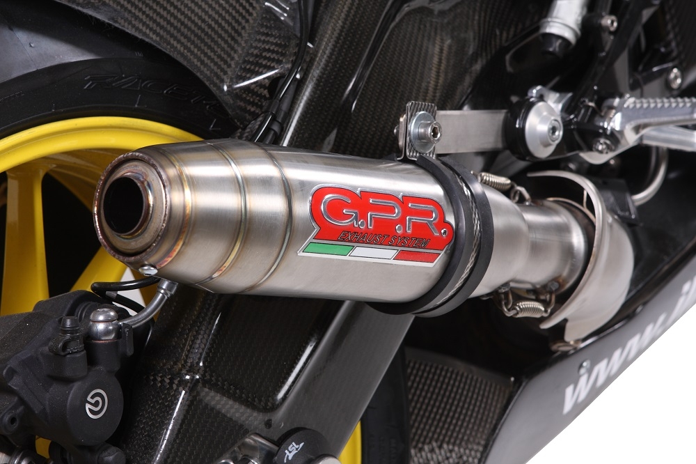 Exhaust compatible with Bmw S1000RR 2009-2011, Deeptone Inox, Slip-on exhaust including removable db killer and link pipe 