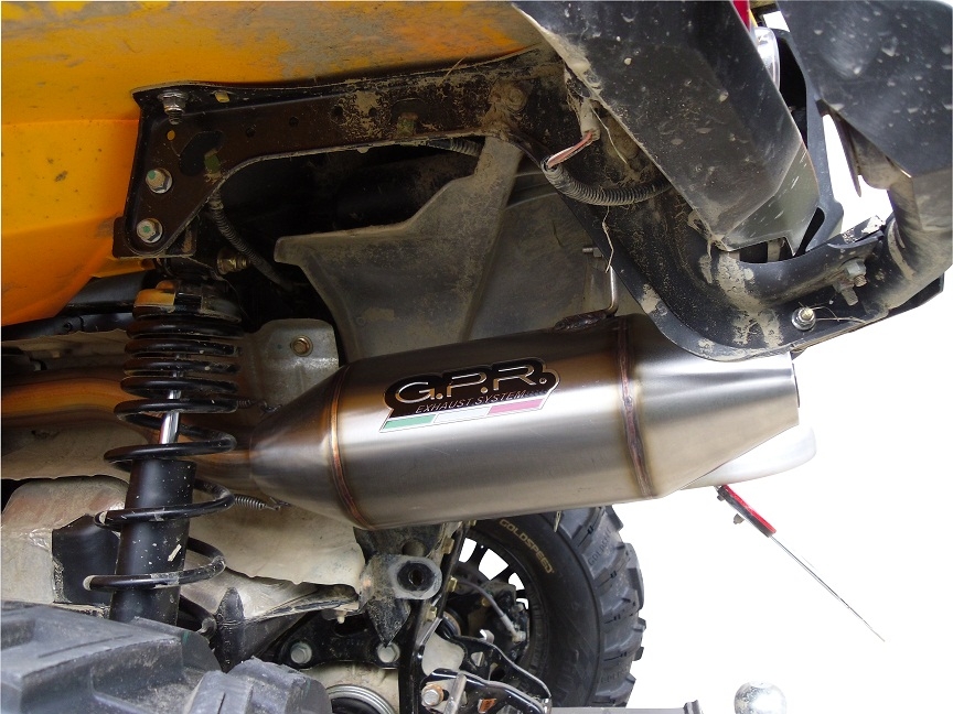 Exhaust compatible with Can Am Outlander 500 2013-2015, Deeptone Atv, Slip-on exhaust including removable db killer and link pipe, EPA-compliance NOT required 