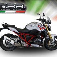 Exhaust compatible with Bmw R1200R 2015 LC 2015-2016, Albus Ceramic, Slip-on exhaust including removable db killer and link pipe 