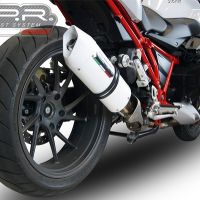 Exhaust compatible with Bmw R1200R 2015 LC 2015-2016, Albus Ceramic, Slip-on exhaust including removable db killer and link pipe 