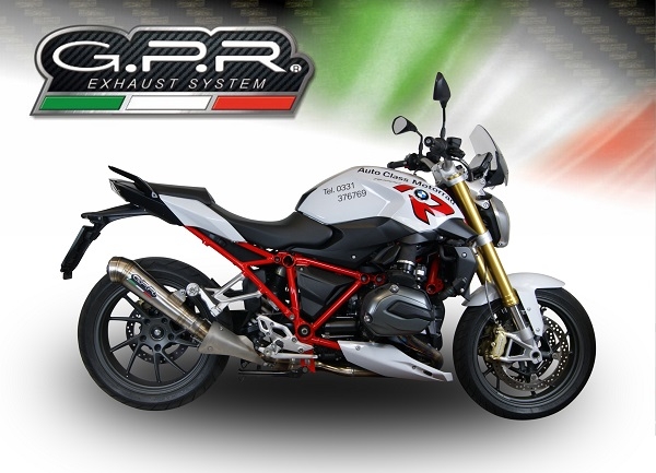 Exhaust compatible with Bmw R1200R 2015 LC 2015-2016, Powercone Evo, Slip-on exhaust including removable db killer and link pipe, EPA-compliant 