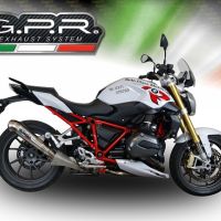 Exhaust compatible with Bmw R1200R 2015 LC 2015-2016, Powercone Evo, Slip-on exhaust including removable db killer and link pipe, EPA-compliant 