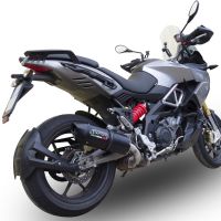 Exhaust compatible with Aprilia Caponord 1200 2013-2016, Furore Nero, Slip-on exhaust including removable db killer and link pipe 