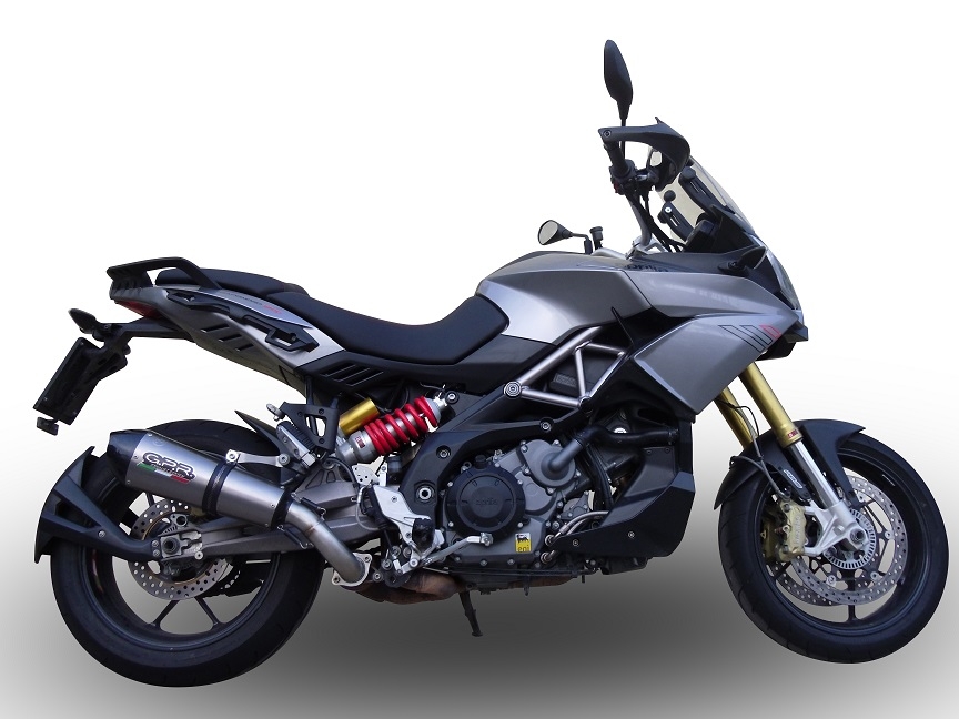 GPR exhaust compatible with  Aprilia Caponord 1200 2013-2016, New Grand Prix Evo Titanium, Slip-on exhaust including removable db killer and link pipe, EPA-compliant 