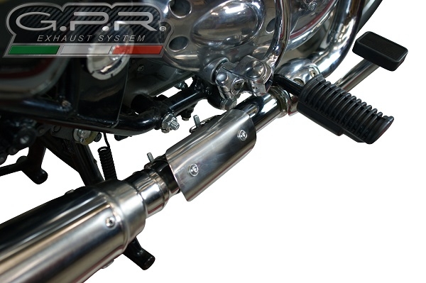 Exhaust compatible with Royal Enfield Continental GT 535 2014-2016, Satinox , Slip-on exhaust including link pipe and removable db killer 