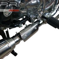 Exhaust compatible with Royal Enfield Continental GT 535 2014-2016, Satinox , Slip-on exhaust including link pipe and removable db killer 